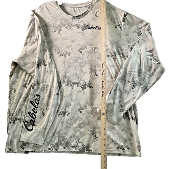 Cabela's Shirt Mens 3XL Gray Camo Long Sleeve Performance Hunting Fishing Logo - Picture 4 of 6